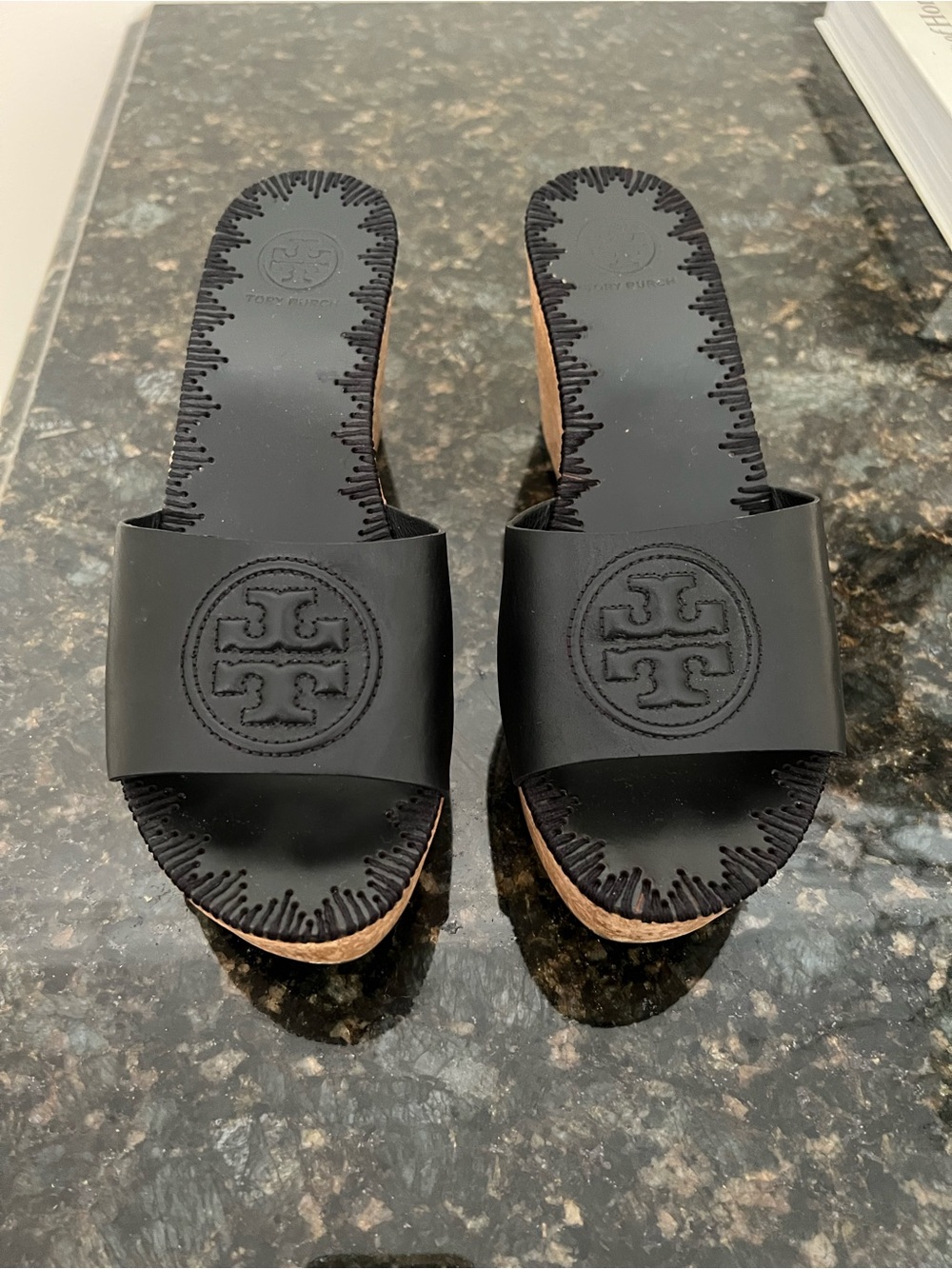 Tory Burch Leather Wedge Sandal